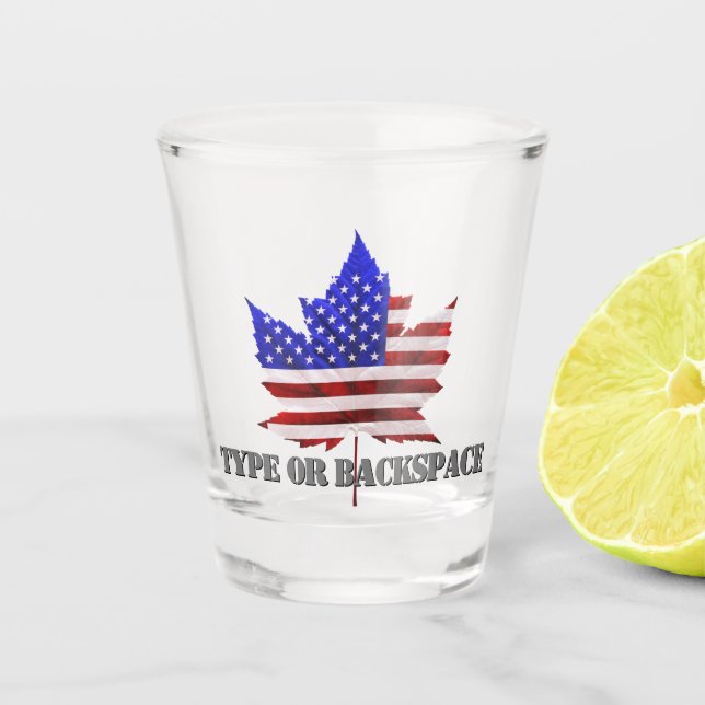 A Shot Canada États-Unis Glass US Canada Souvenir verre (Devant)