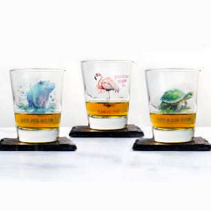 A Shot Chic Cadeau Aquarelle Tortue Verte - Verre
