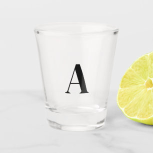 A Shot Élégant Monogramme noir Verre de tir initial