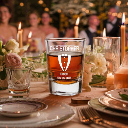 A Shot Groom personnalisé ou verre de whiskey Groomsman
