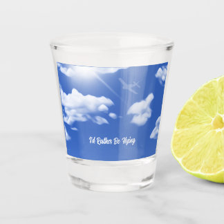 A Shot "Je préférerais voler" Ciel Avion Tirant Du Verre
