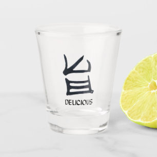 A Shot Kanji Délicieux verre à photo noire