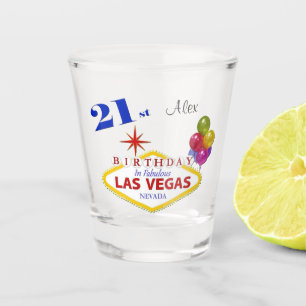 A Shot Las Vegas 21st Birthday personnalisé verre de tir.