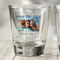 Mariage Enregistrer la date Photo Bleu verre de ti