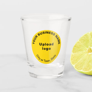 A Shot Marque d'affaires ronde jaune sur verre de tir