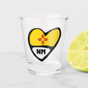A Shot Nouveau-Mexique NM Drapeau D'État En Verre De Tir 
