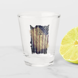 A SHOT OF FREEDOM Vintage American Flag Shot Glass