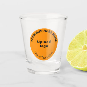 A Shot Orange couleur ronde marque d'affaires sur verre à