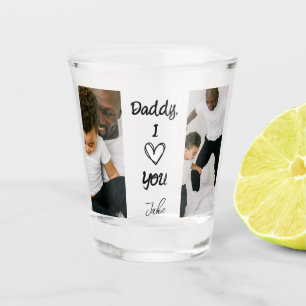 A Shot Papa, je t'aime Photos personnalisées Verre de t