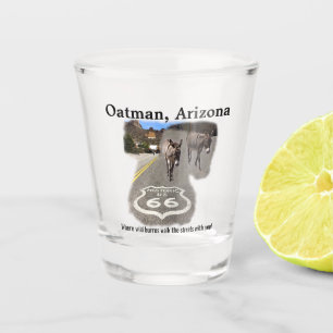 A Shot Route 66 Oatman Arizona Burros En Verre De Rue