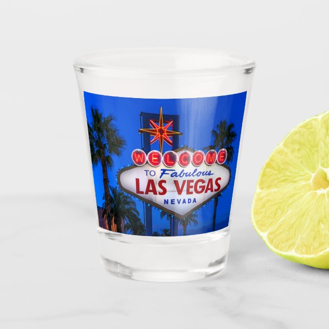 A Shot Verre à liqueur de signe de Las Vegas (Devant)