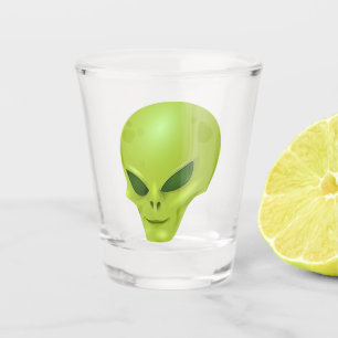 A Shot verre à tête alien verte