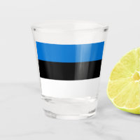 Verre photographié patriotique avec drapeau d'Esto