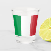 Verre photographié patriotique avec drapeau d'Ital