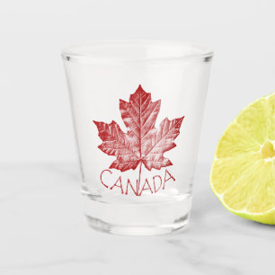 A Shot Verre pris Canada Vintage Canada Décor Feuille d'é