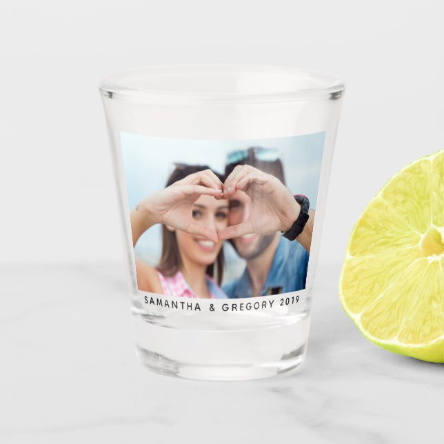 A Shot VOTRE verre à liqueur de photo et de textes (Devant)
