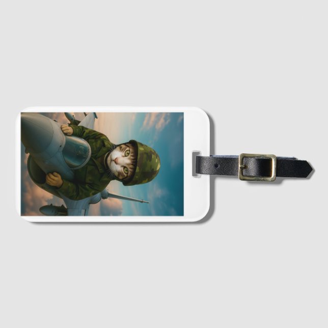 A Siam Air Force Cat Luggage Tag (Front Horizontal)