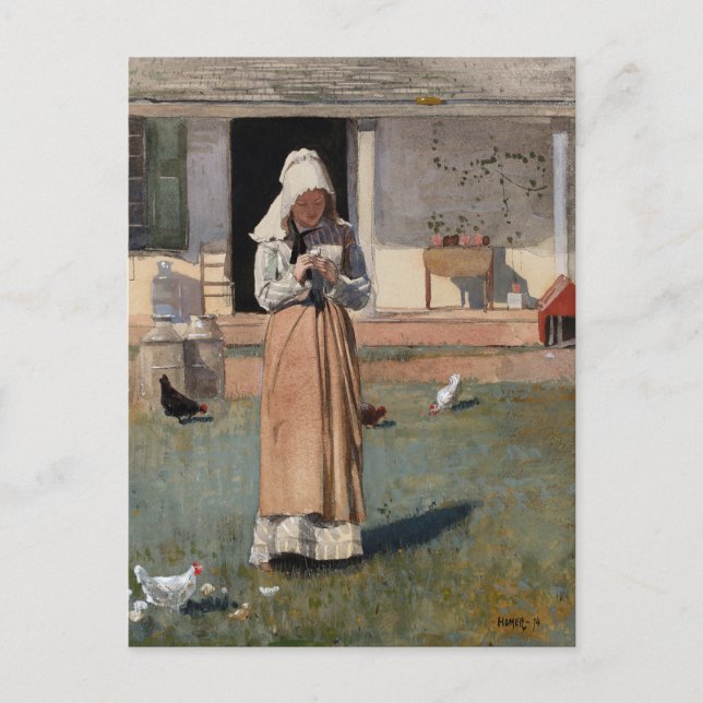 A Sick Chicken | Winslow Homer Postcard (Front)
