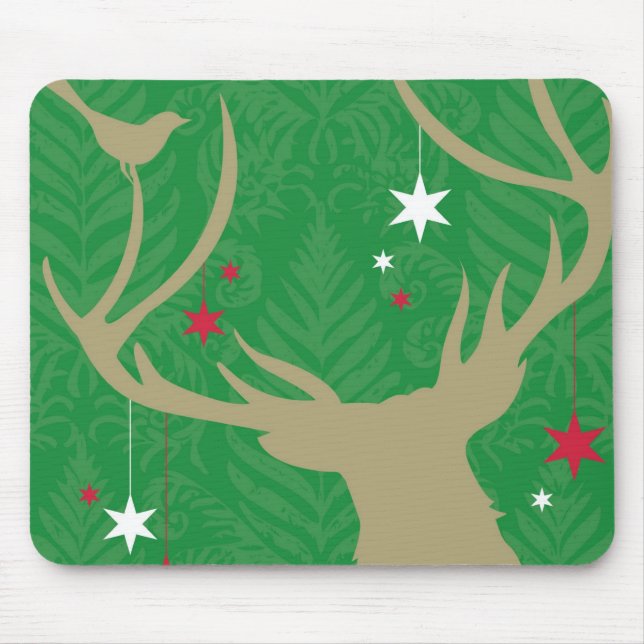 A silhouette of a deer with stars hanging from its mouse pad (Front)