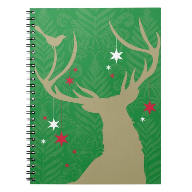 A silhouette of a deer with stars hanging from its notebook (Front)