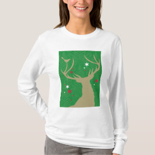 A silhouette of a deer with stars hanging from its T-Shirt
