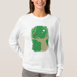 A silhouette of a deer with stars hanging from its T-Shirt