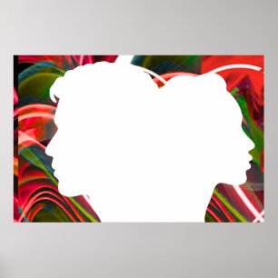 A Silhouette Of You and Me On a Wall Poster