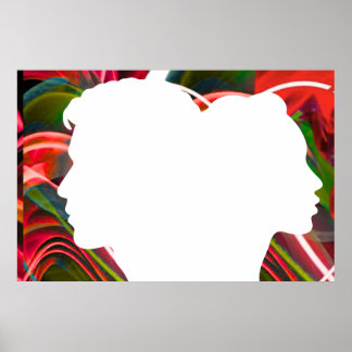 A Silhouette Of You and Me On a Wall Poster
