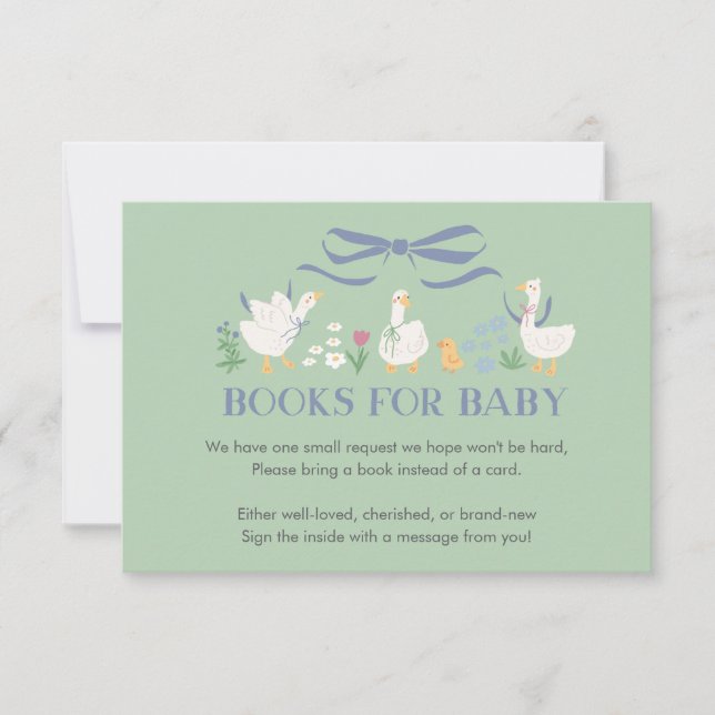A Silly Goose Baby Shower Books for Baby Card (Front)