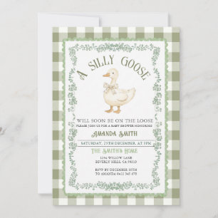 A Silly Goose Baby Shower Invitation Vintage Sage