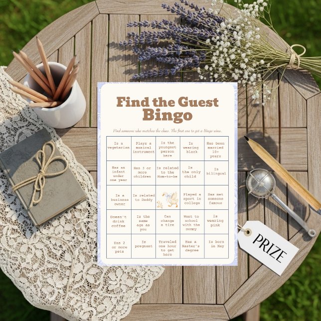 A SIlly Goose Blue Find The Guest Bingo Card (A SIlly Goose Blue Find The Guest Bingo Card)