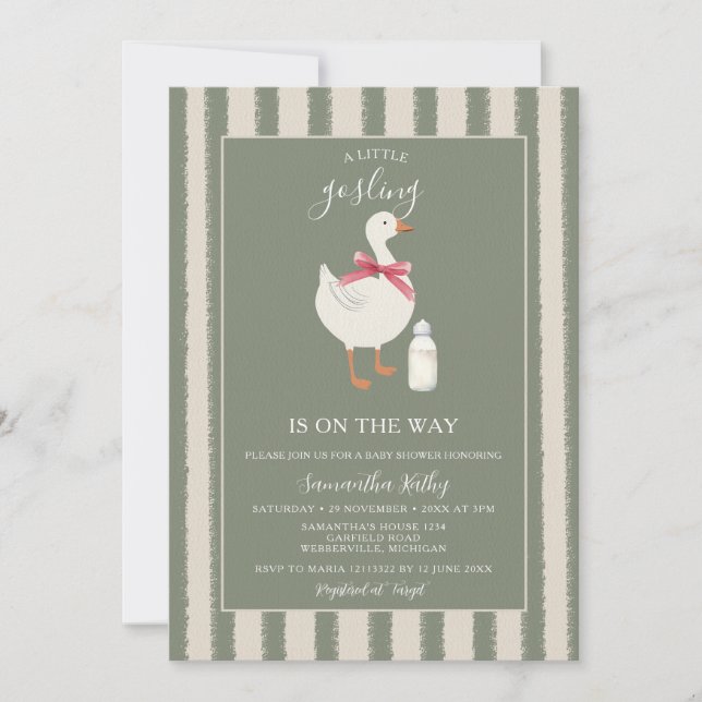 A Silly Goose will soon arrive Baby Shower  Invitation (Front)