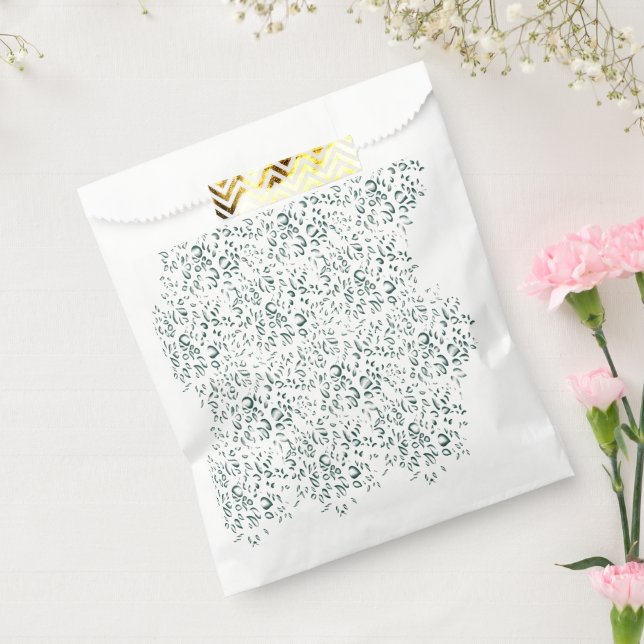 A silver drop splashes into a pool of white liquid favour bag (Sealed)