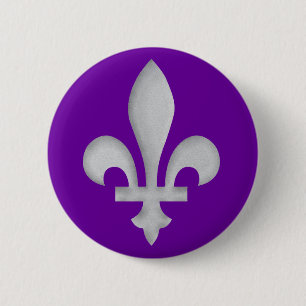 A Silver Fleur-de-lys Badge Button