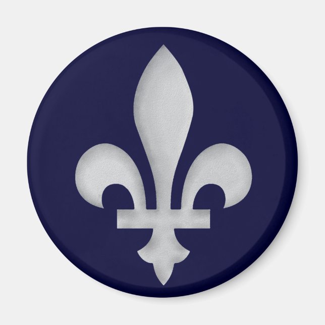 A Silver Fleur-de-lys Magnet (Front)
