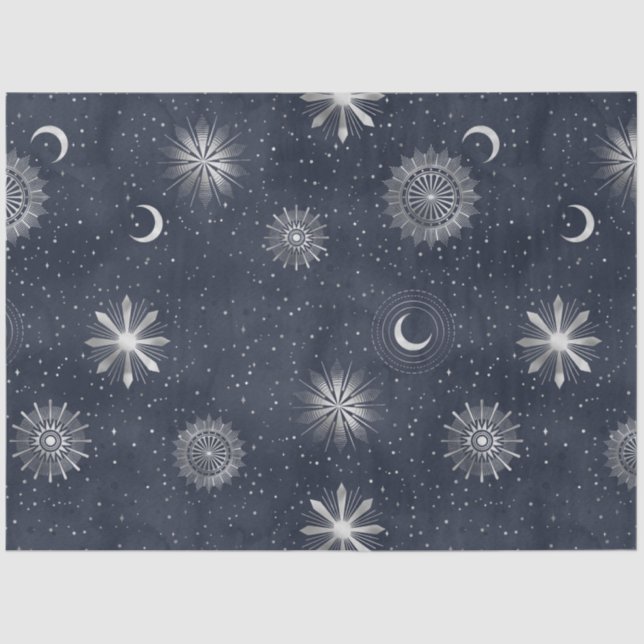 A Silver Starry Night Series Design 4 Tissue Paper (Front)