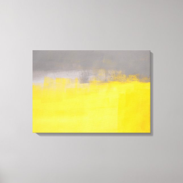 'A Simple Abstract' Grey and Yellow Art Canvas Print (Front)