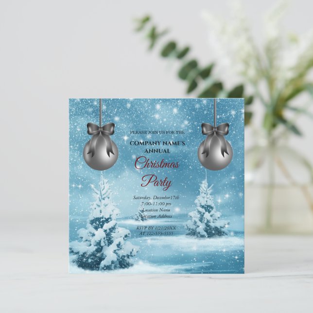 A simple  elegant Christmas party invitation  (Standing Front)