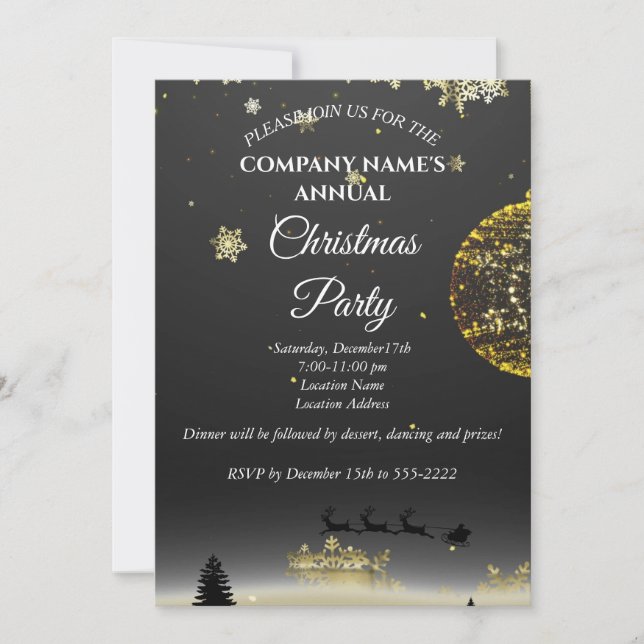 A simple elegant Christmas party invitation  (Front)
