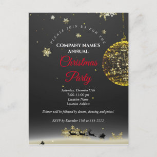 A simple elegant Christmas party invitation Postcard