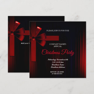A simple  Elegant Red Christmas Party Invitation 