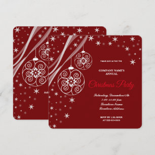 A simple Elegant Red Christmas Party Invitation