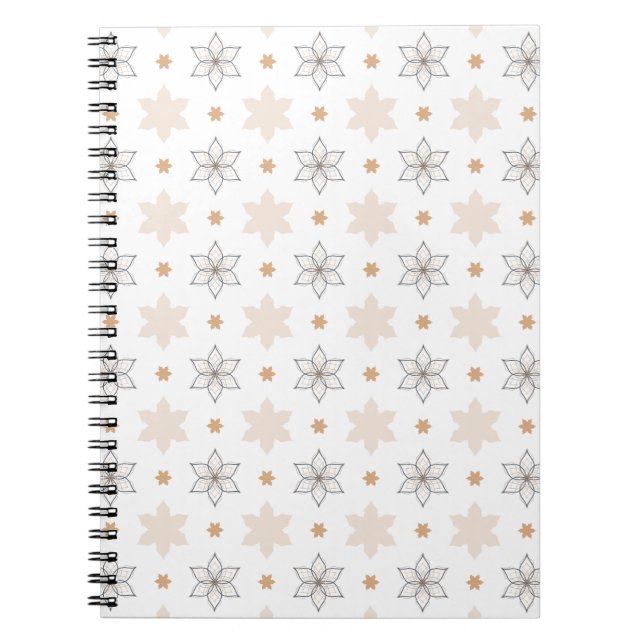 A Simple Geometric Line Art  Flowers Notebook (Front)