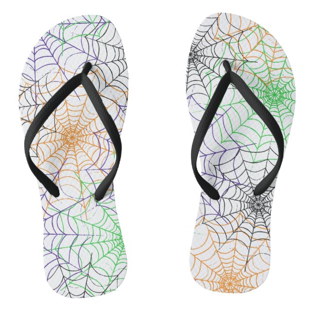A Simple Halloween Spider's Web Pattern Flip Flops (Footbed)