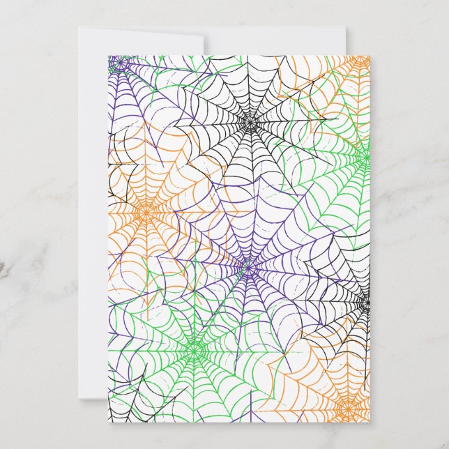 A Simple Halloween Spider's Web Pattern Invitation (Front)