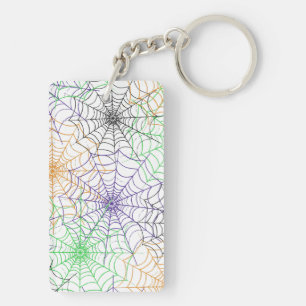 A Simple Halloween Spider's Web Pattern Keychain