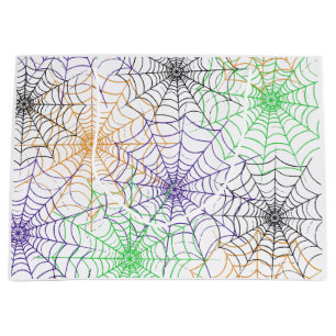 A Simple Halloween Spider's Web Pattern Large Gift Bag