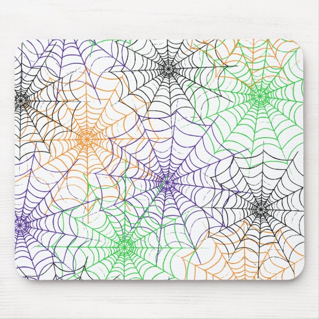 A Simple Halloween Spider's Web Pattern Mouse Pad (Front)
