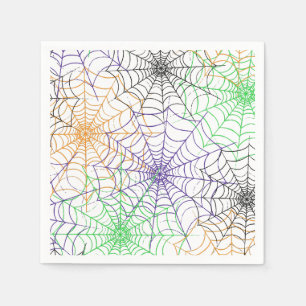 A Simple Halloween Spider's Web Pattern Napkin