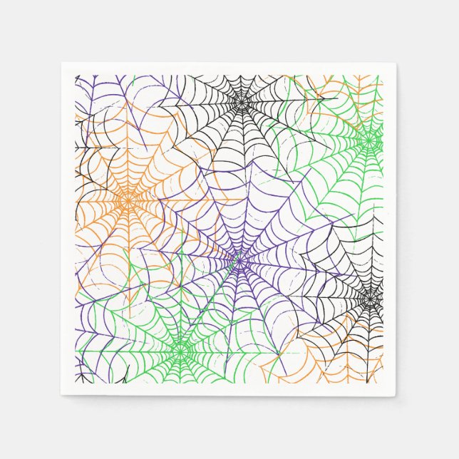A Simple Halloween Spider's Web Pattern Napkin (Front)